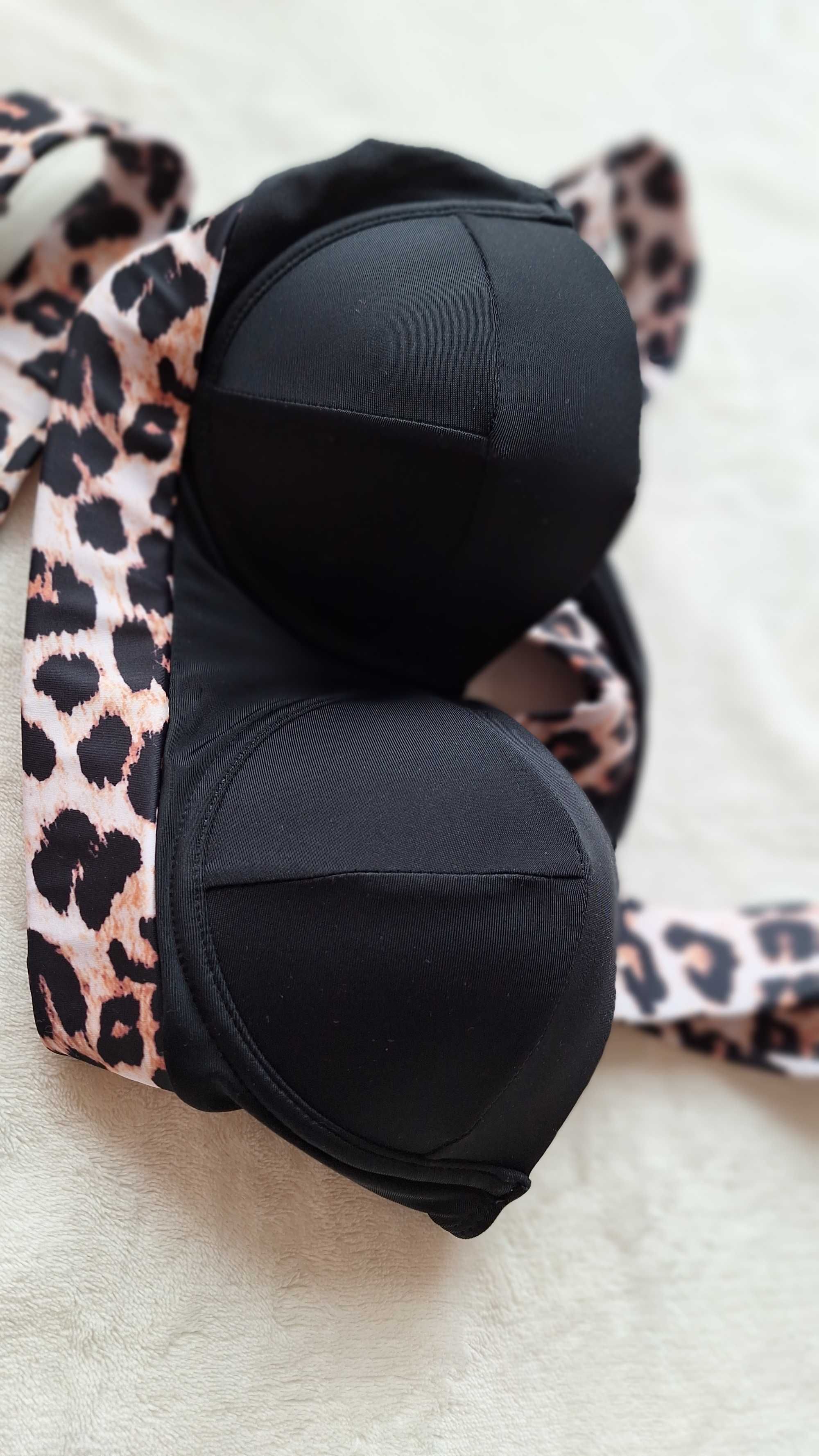 Strój kąpielowy S Shein panterka, push-ap bikini