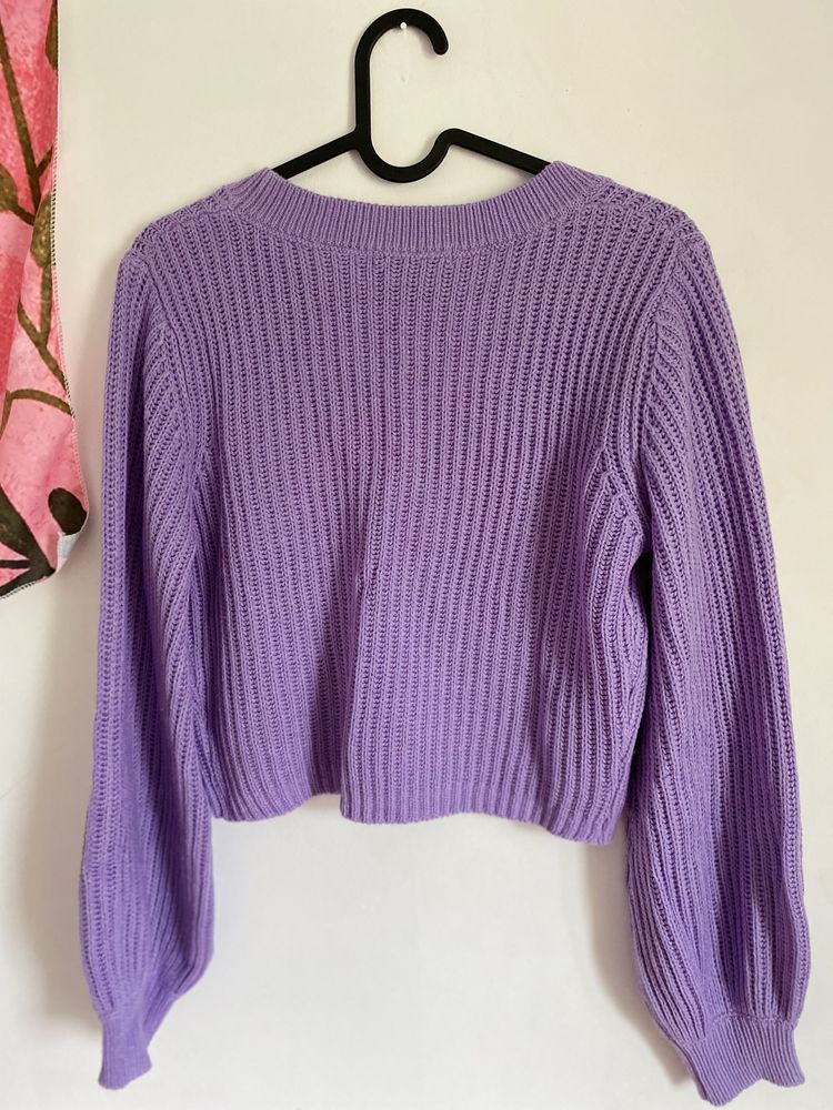 Sweter kardigan nowy S liliowy