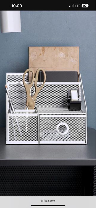 Pojemnik metalowy na biurko ikea organizer