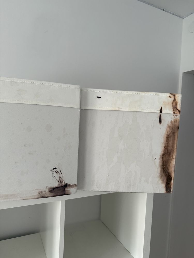 Regał KALLAX + pudełka DRÖNA x4 + Wieszak na ubrania MULIG IKEA razem