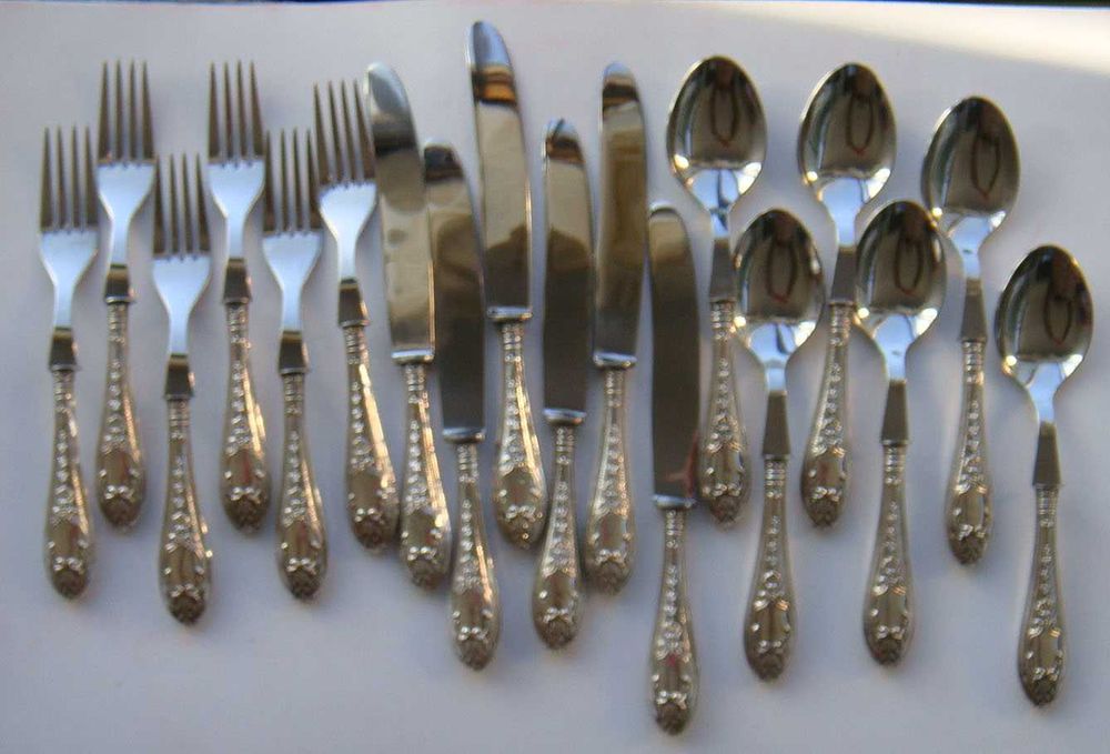 Faqueiro de 18 peças em PRATA Águia de 6 Garfos + 6 Facas + 6 Colheres