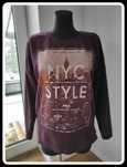 Śliwkowa burgundowa bluza damska z nadrukiem New Look 42 XL Brooklyn