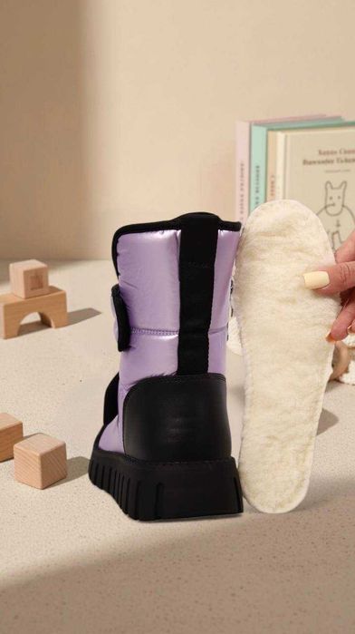 Черевики чоботи підліткові дитячі зимові для дівчинки на овчині 32-37