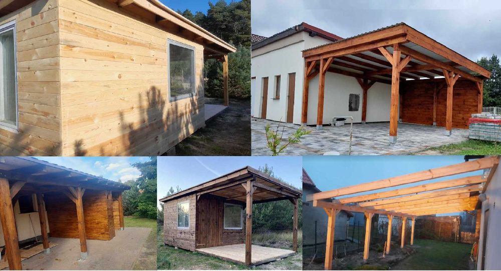 Zadaszenia, wiaty, drewutnie,domki, drewno, altany