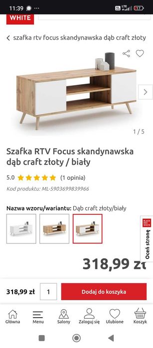 Szafka RTV Focus Dąb
