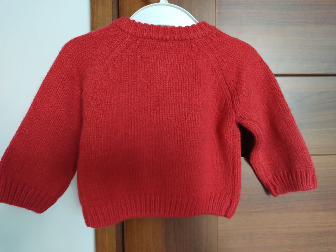 NOWY z metką Czerwony rozpinany sweterek Coccodrillo Elegant 68