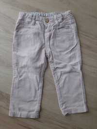 Zara Baby spodnie jeans sztruks dziewczęce różowe rozmiar 86