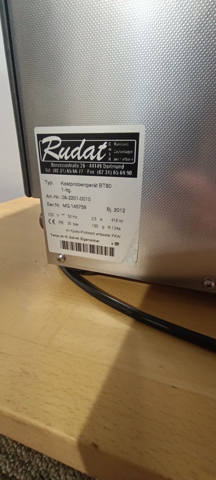 Schładzacz przemysłowy do piwa, wody napojów RUDAT-BT60.
