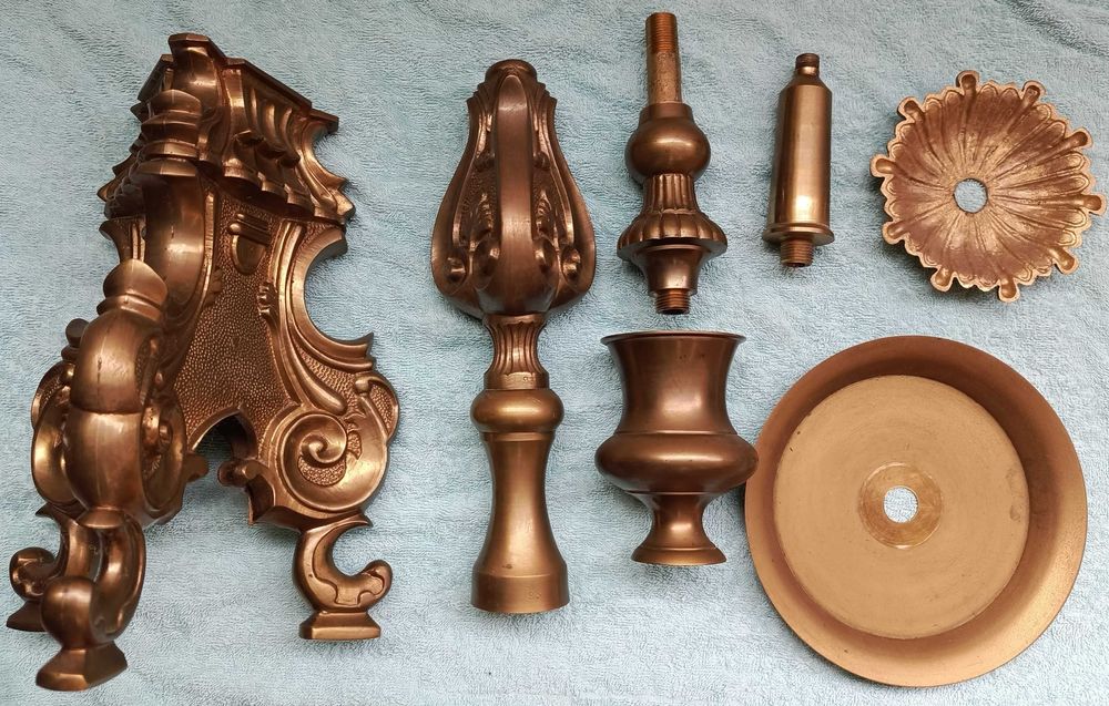 Świecznik / Lampa duży 83 cm mosiężny