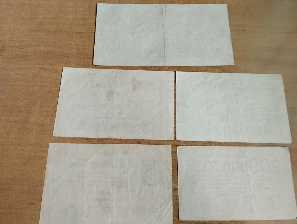 Banknoty niemieckie. Zestaw 5 sztuk.