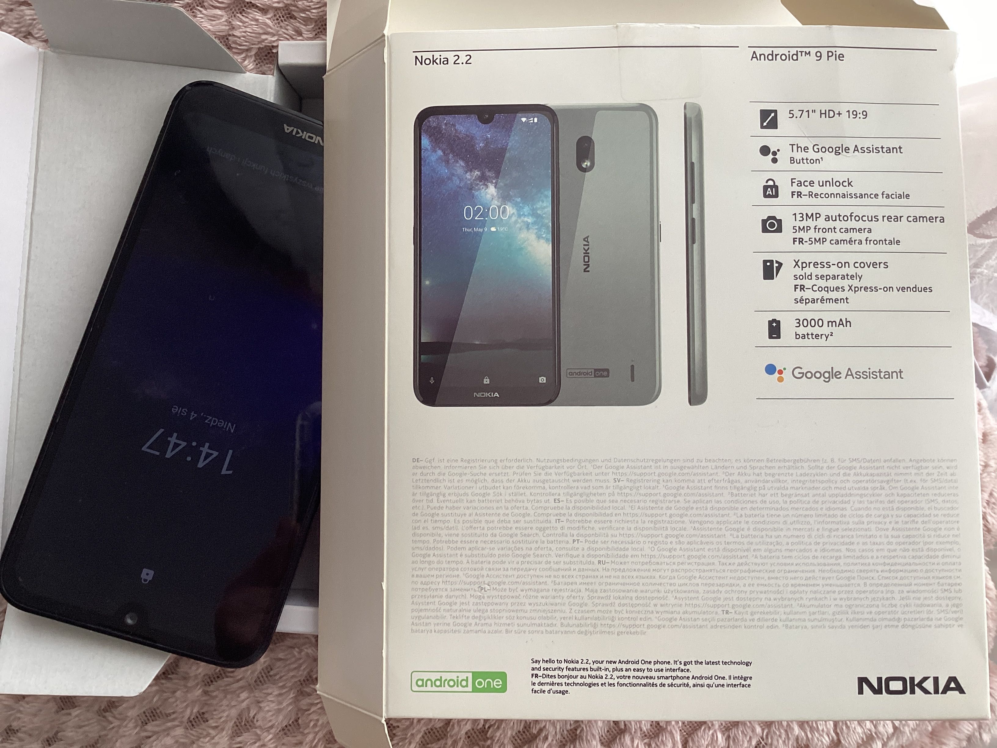Smartfon dotykowy Nokia 2.2 z pudełkiem