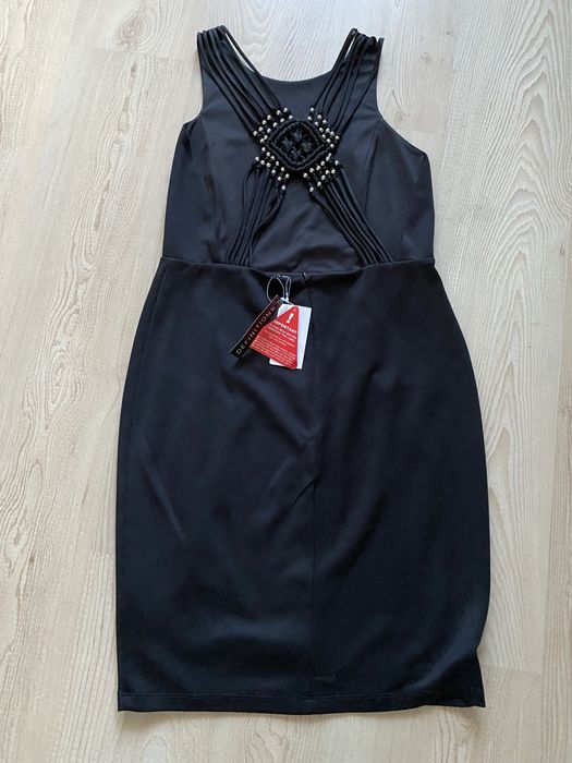 Czarna nowa elegancka sukienka 42 sylwestrowa