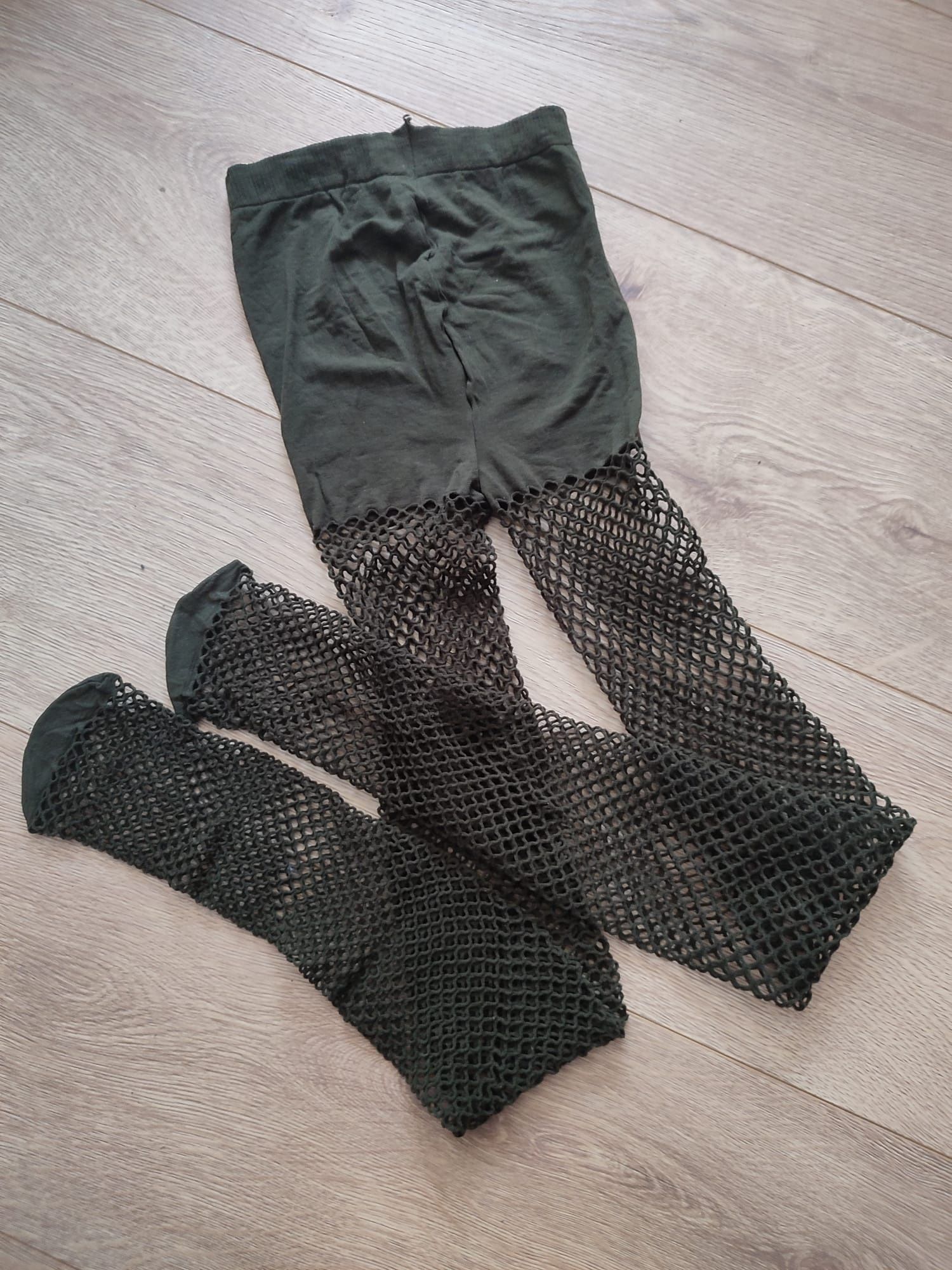 Rajstopy damskie kabaretki khaki 2