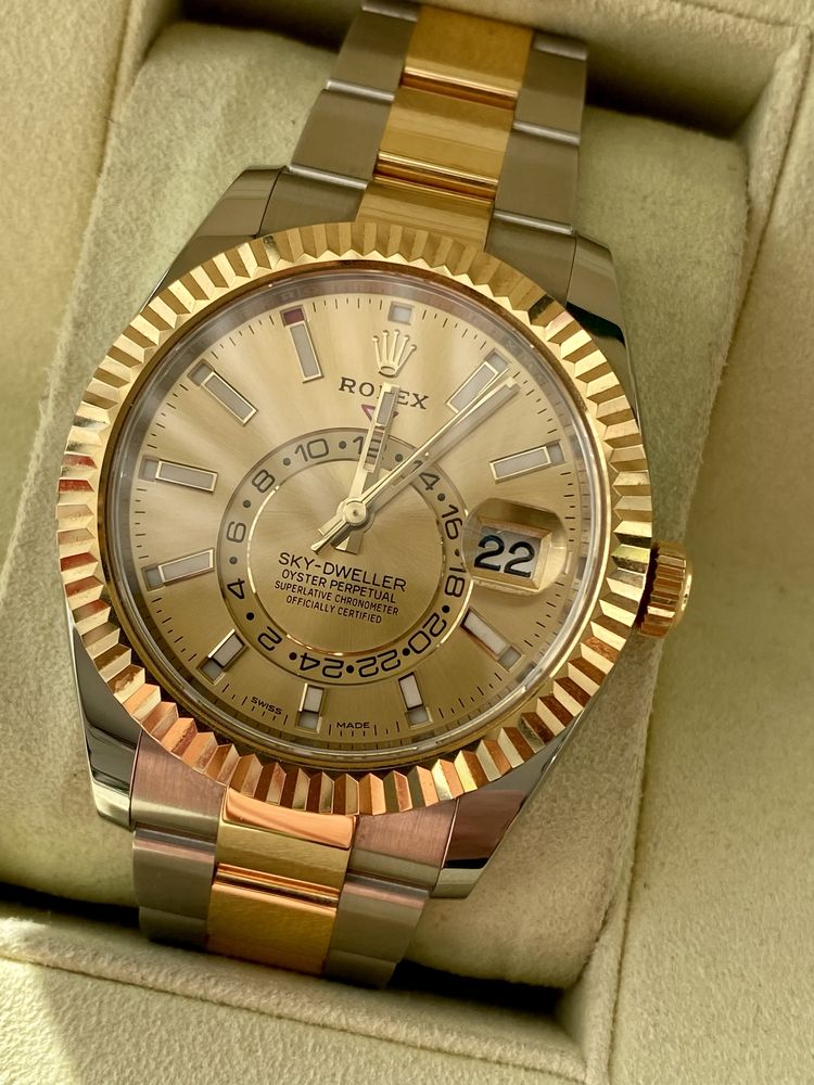 Rolex Sky-dweller dual color 18k gwarancja do 2026r