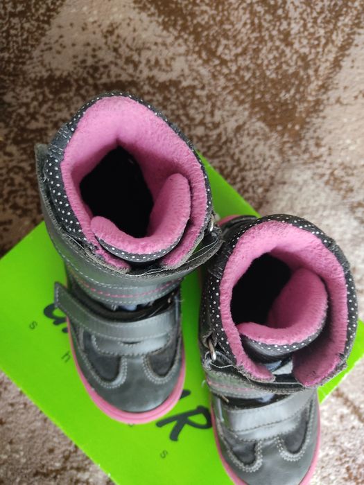 Gaspar trzewiki kozaki 29 18,5 cm naturalna skóra szare kwiatki.