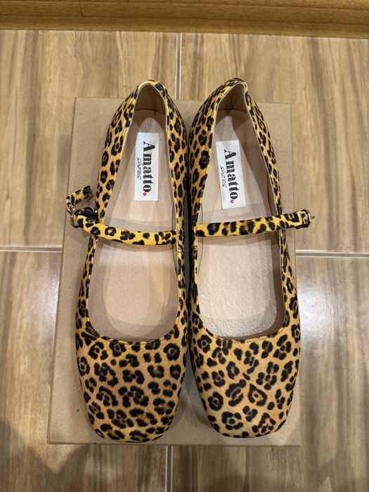 Шкіряні балетки леопард