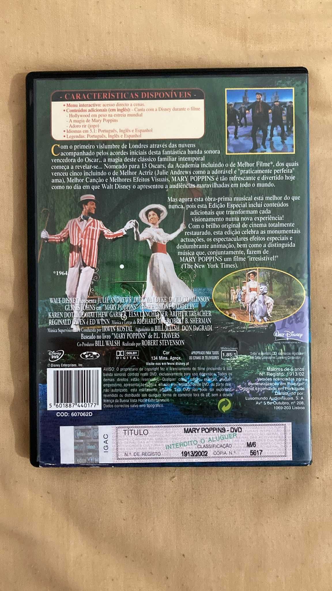 DVD Edição Especial - MARY POPPINS - com Julie Andrews