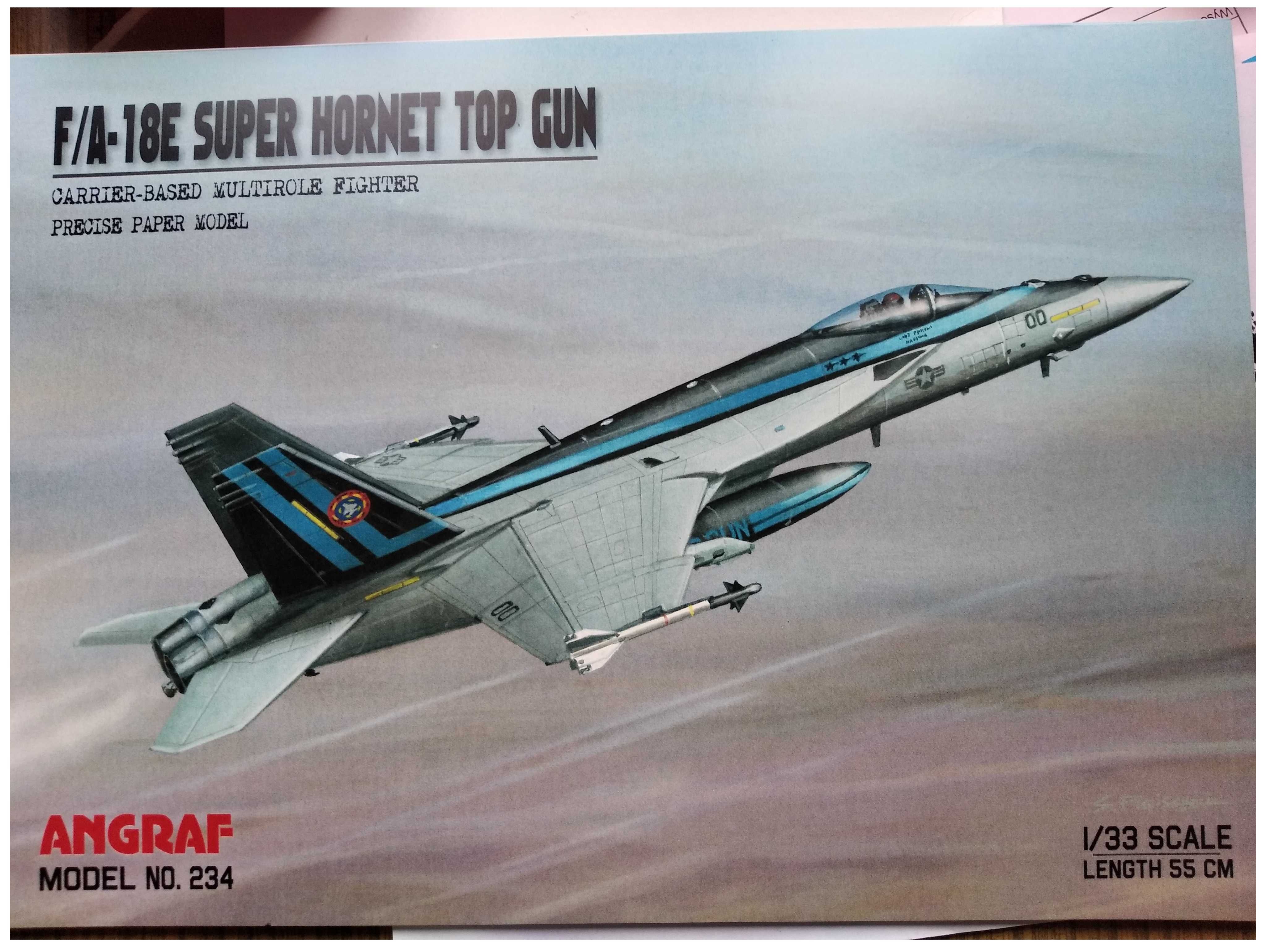 Model kartonowy myśliwiec F/A-18E Super Hornet Top Gun Angraf Model