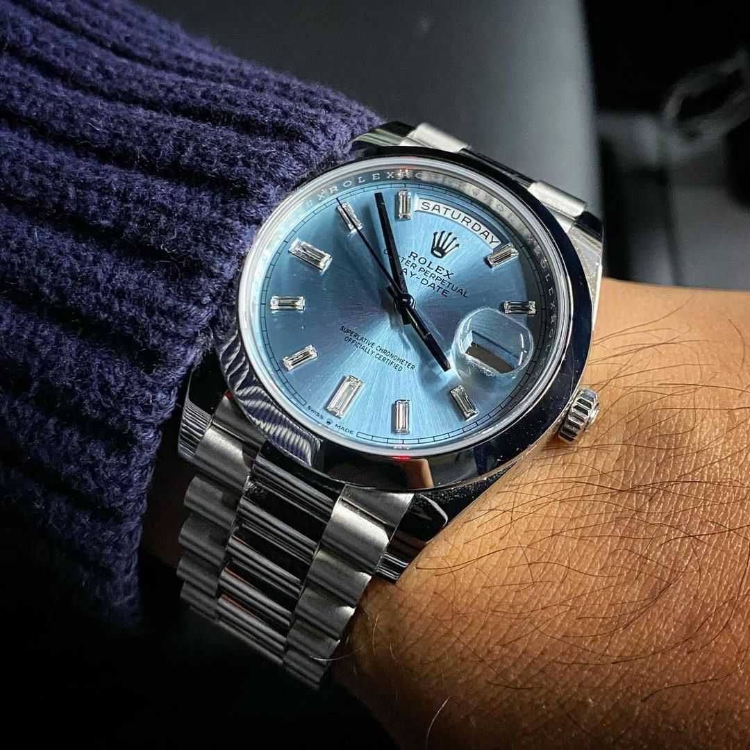 Rolex Day-Date 40mm срібло / платина