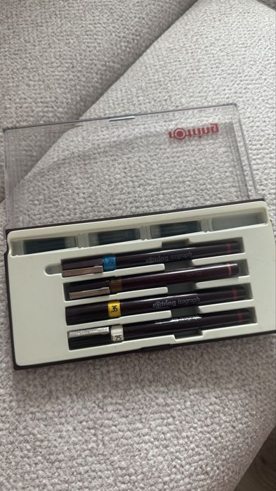 Rotring Isograph zestaw 4 szt. rapitografy 0.25 0.35 0.50 0.70