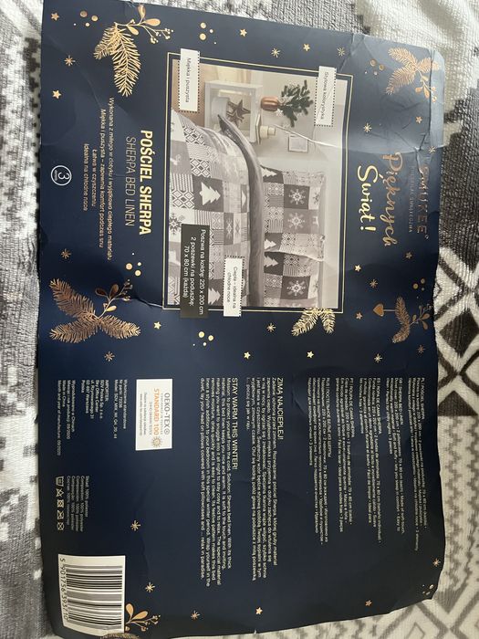 Posciel świąteczna 200/220 szara