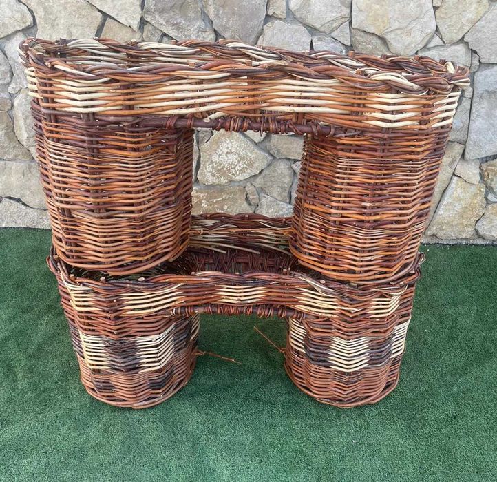 Alforges ou Ceirão; cestos. Em vime para bicicleta, antiguidades