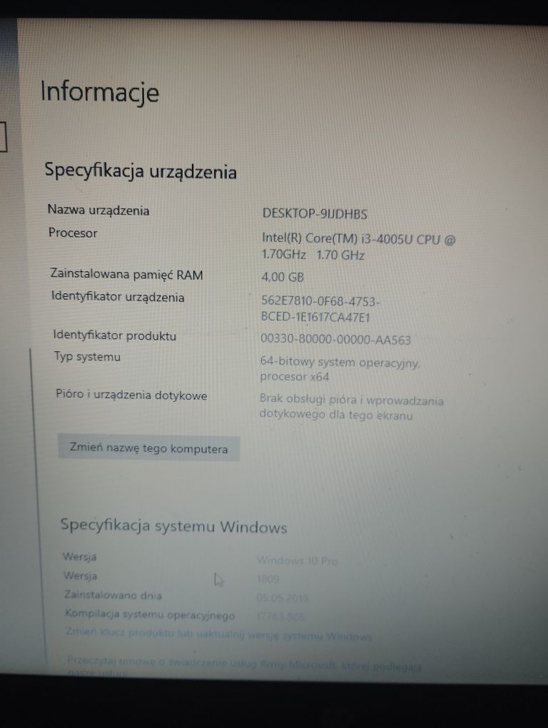 Laptop HP 15 notebook pc x64. Sprawny.
