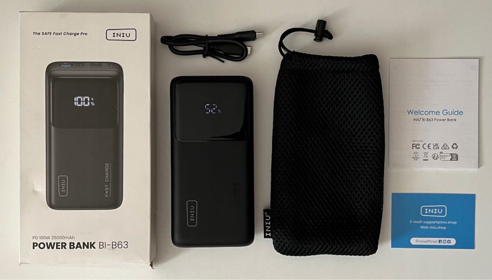 Power Bank INIU 100W 25000mAh szybkie ładowanie laptopa i telefonu