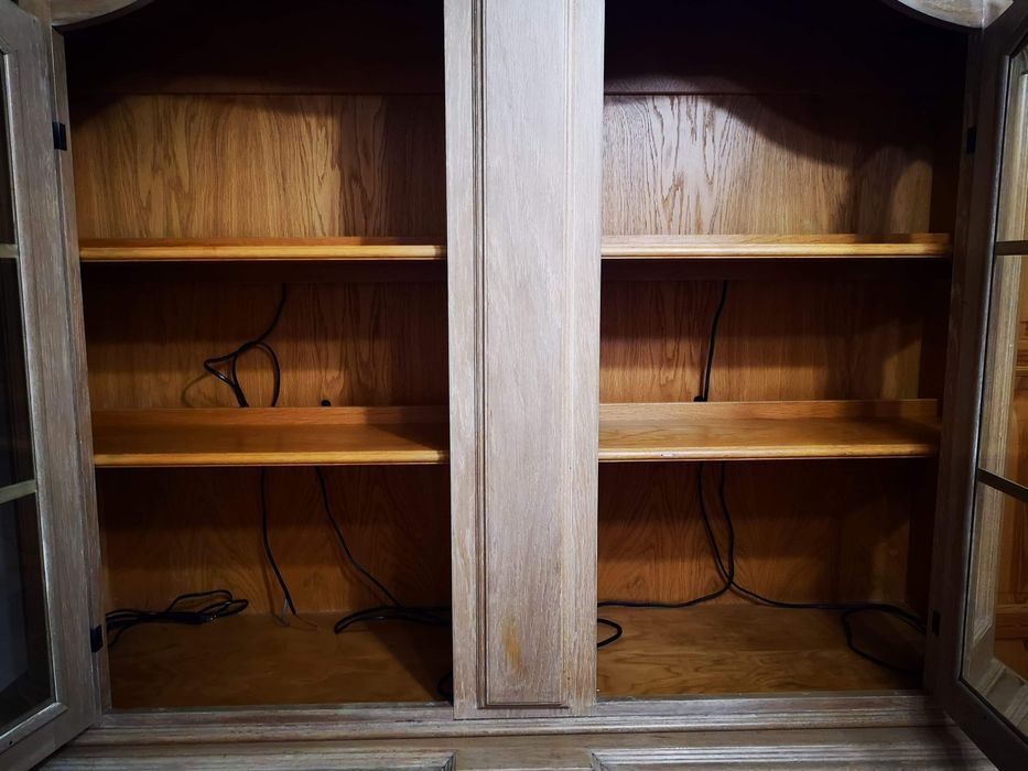 Komoda szafa witryna podswietlana kredens dąb rustykalny