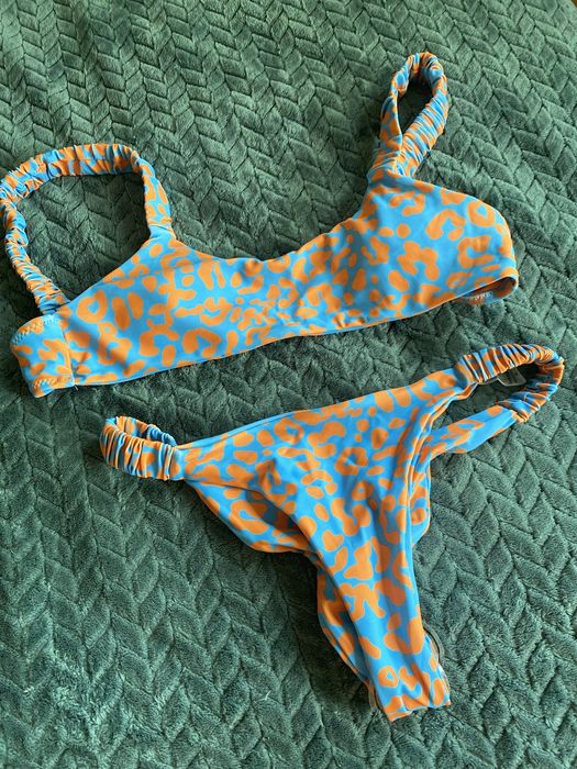 bikini panterka niebiesko pomaranczowe