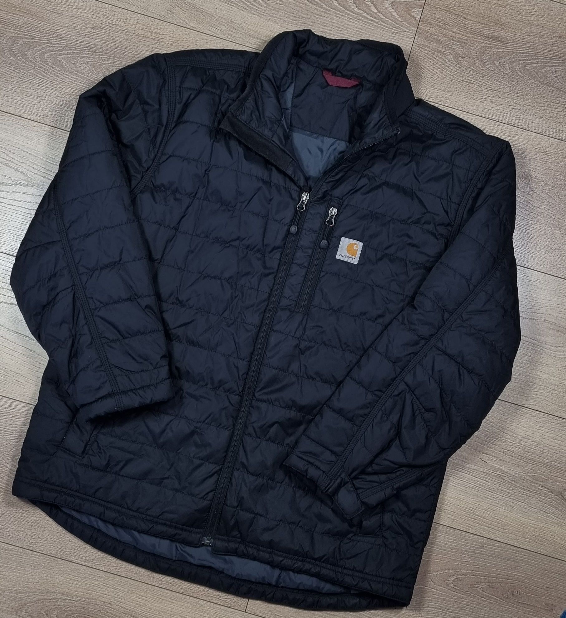 Kurtka męska Carhartt Giliam Jacket Black, logo, pikowana, przejściowa