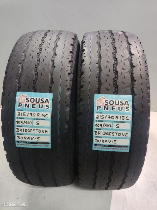 2 pneus semi novos 215-70r15 c bridgestone - oferta dos portes