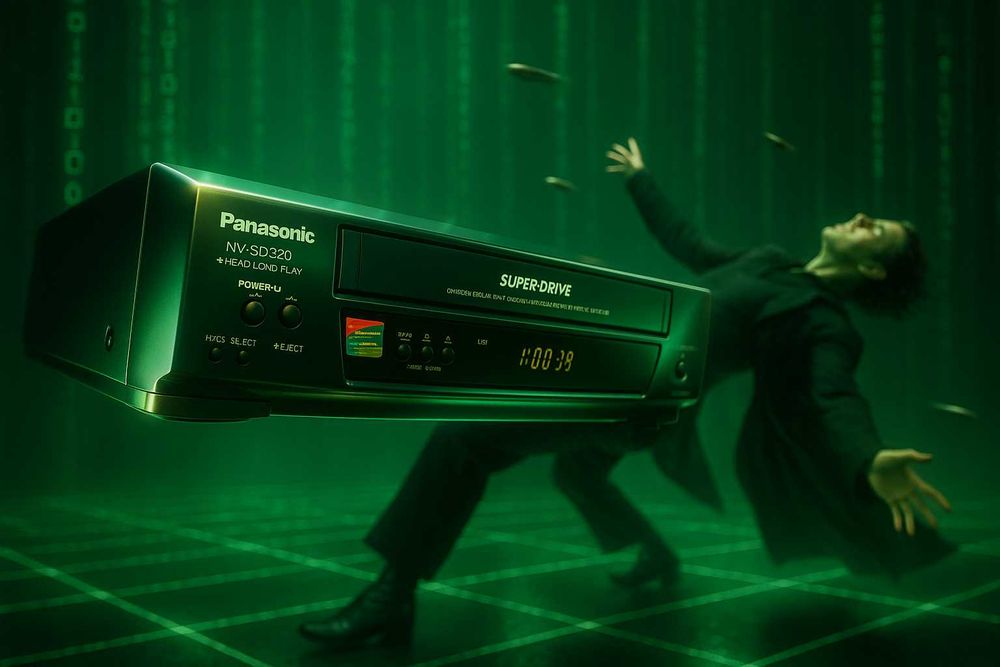 Трилогія Матриця на касетах VHS + відеомагнітофон Panasonic NV-SD320