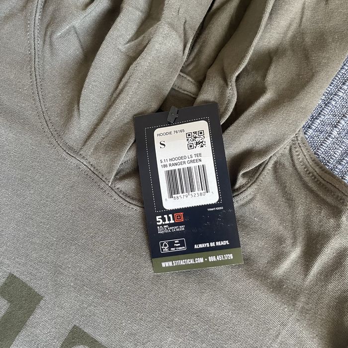 Кофта худі футболка 5.11 tactical HOODED LONG SLEEVE TEE розмір M