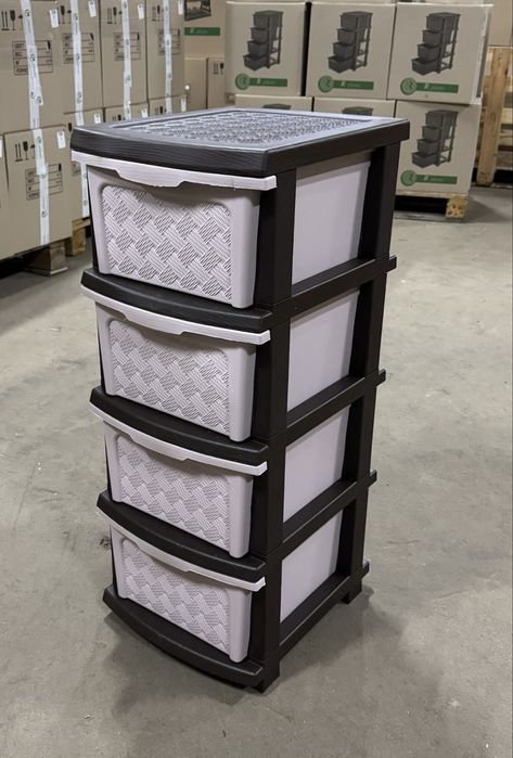 Комод пластиковий  на 4 шухляди беж, сірий, пудра