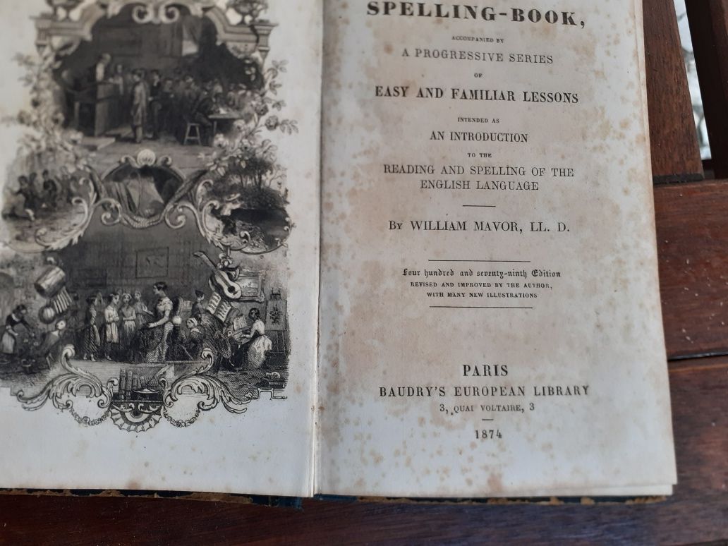 Livros escolares antigos de História  1909  e outro de Inglês 1874