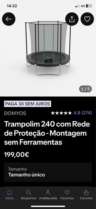 Trampolim completo 2 metros diametro