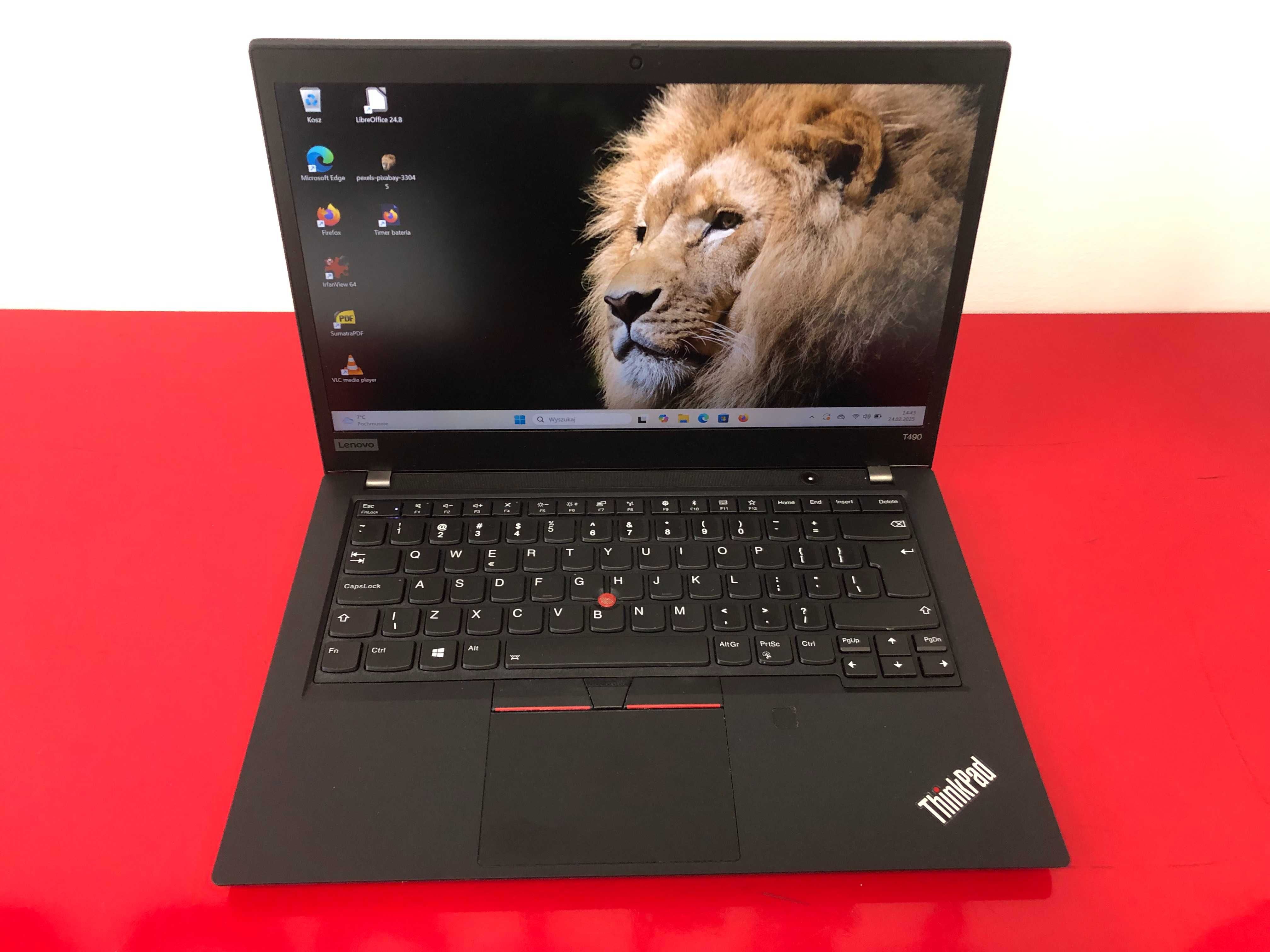 Klasa A Lenovo ThinkPad T490 14" i7-8gen 16GB 1TBSSD IPS Full HD Kam
