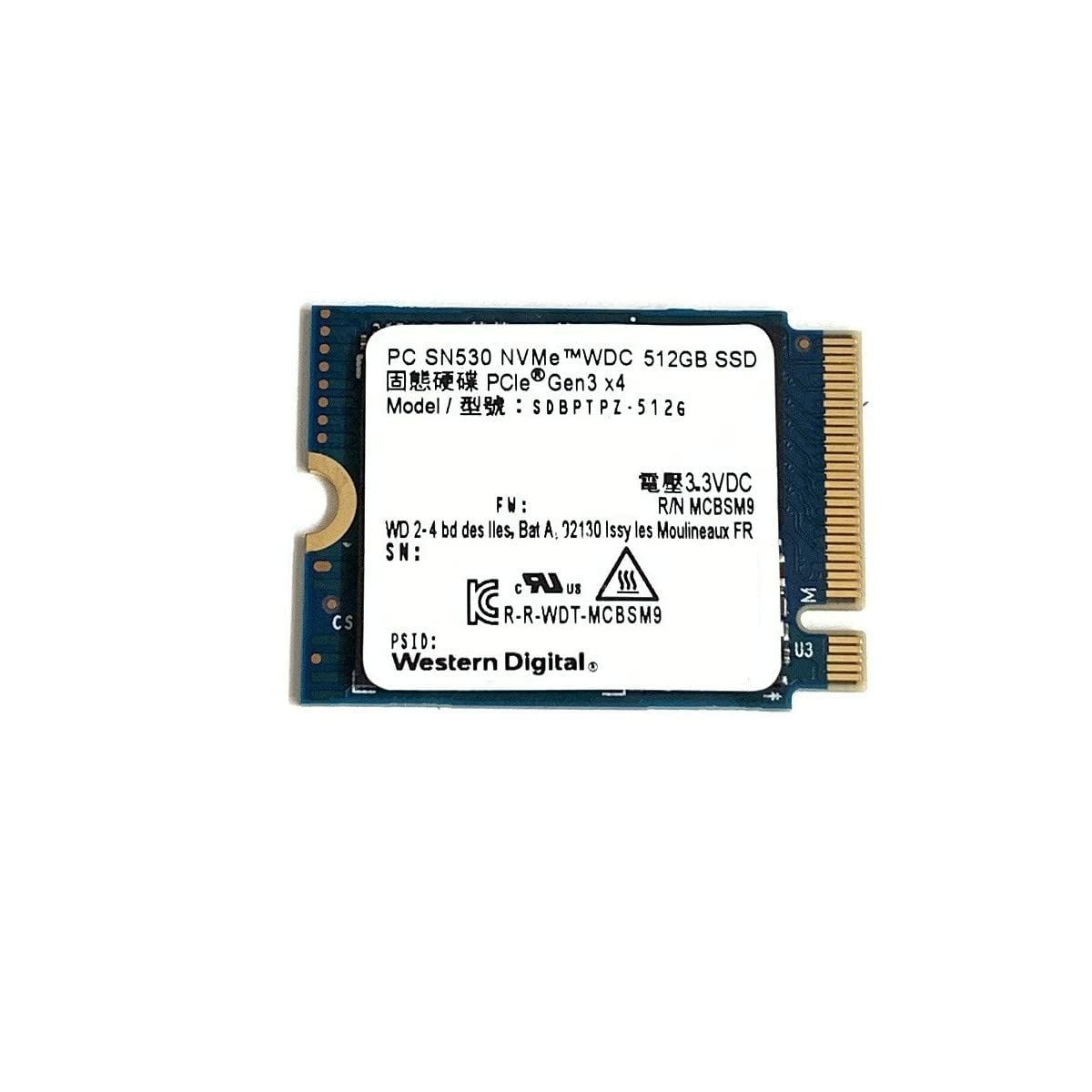 SSD для Steam Deck Western Digital 512GB SN530 M.2 2230 30mm