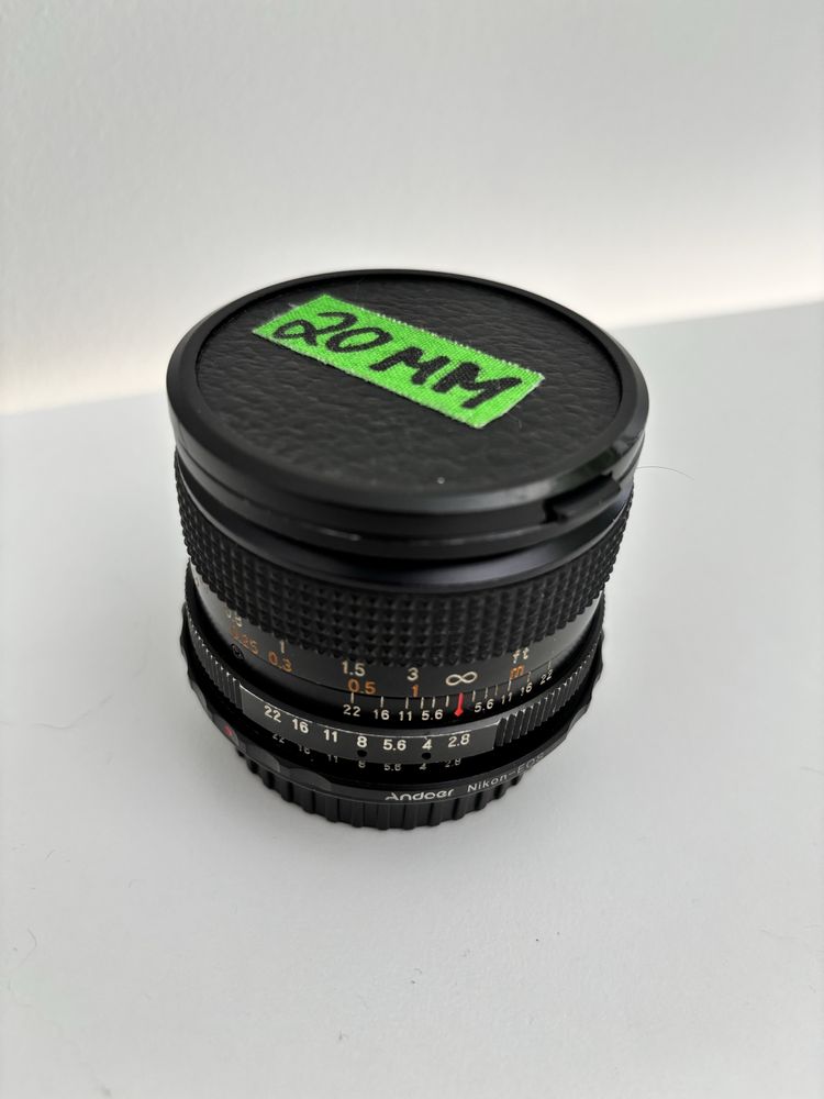 Spiratone 28 mm 2.8 Nikkor AI+ adaptador Andoer Nikkor - EOS
