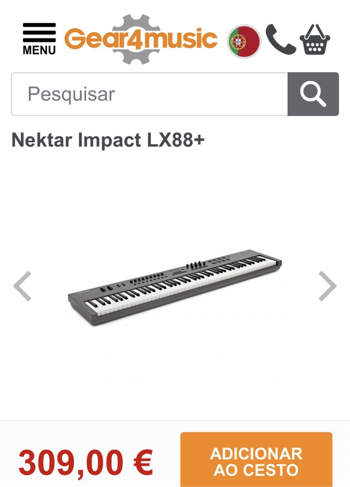 Teclado MIDI 88 teclas Nektar impact 88
