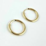 Urocze ZŁOTE kolczyki KOŁA rurki 1,5 cm PR. 585 (14K)