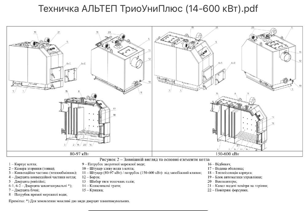 Котел ALTEP Trio Uni Plus 97 кВт, твердопаливні котли АЛЬТЕП котлы