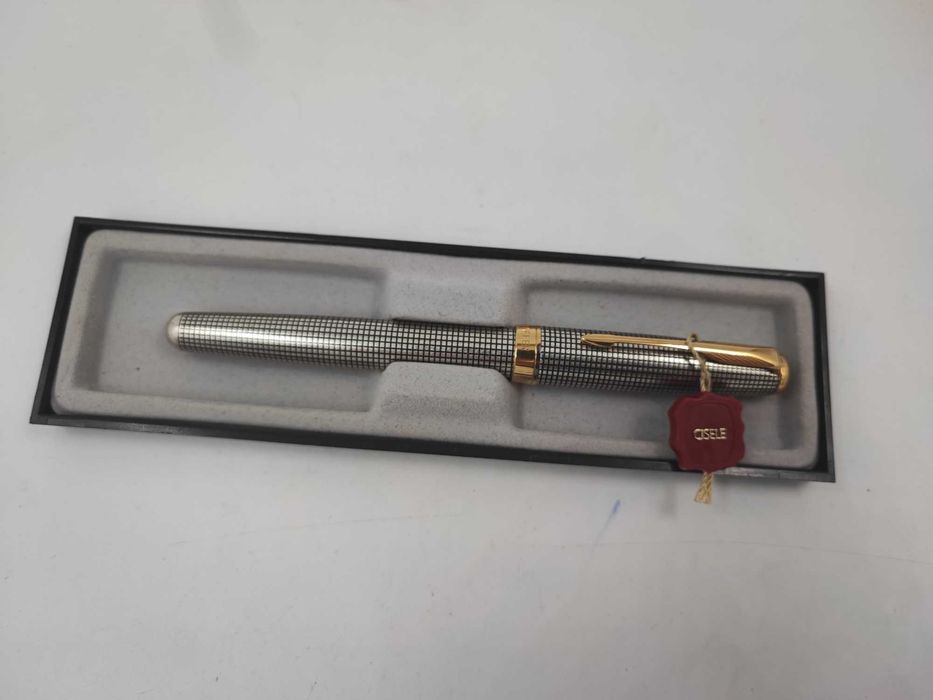 Ручка золото + срібло Parker Sonnet Cisele - перо 18к, корпус sterling