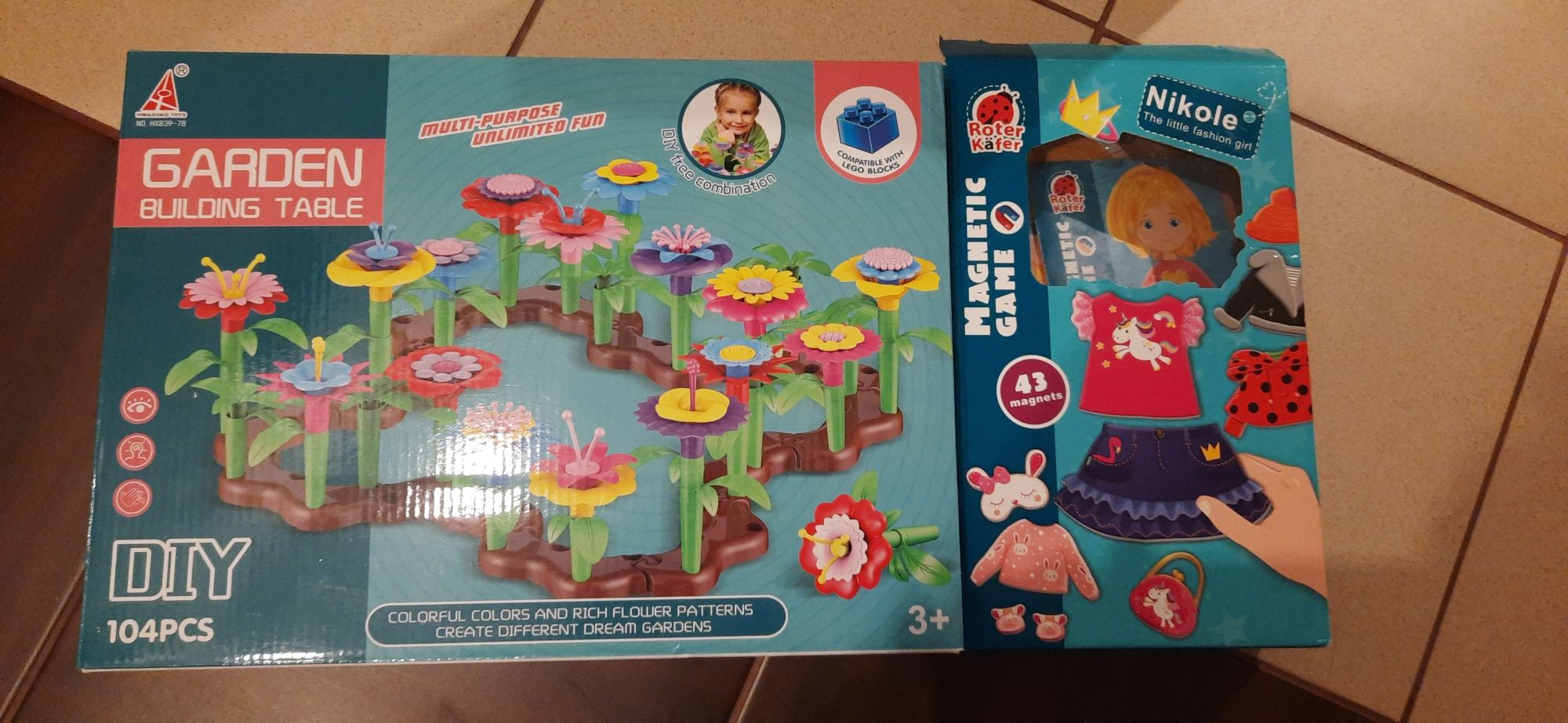 Magnetyczna gra nikole klocki kwiatki ogród