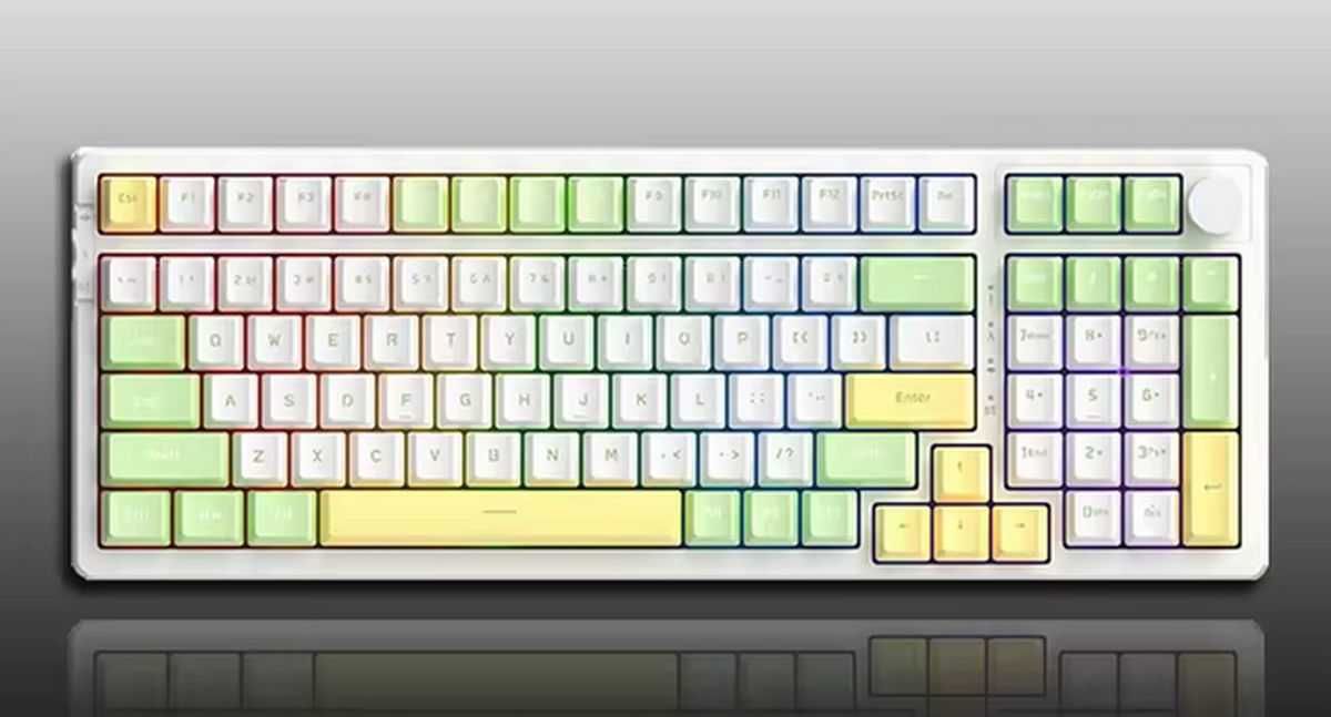 Klawisze keycapy od AJAZZ AK992 zielono-biało-żółte