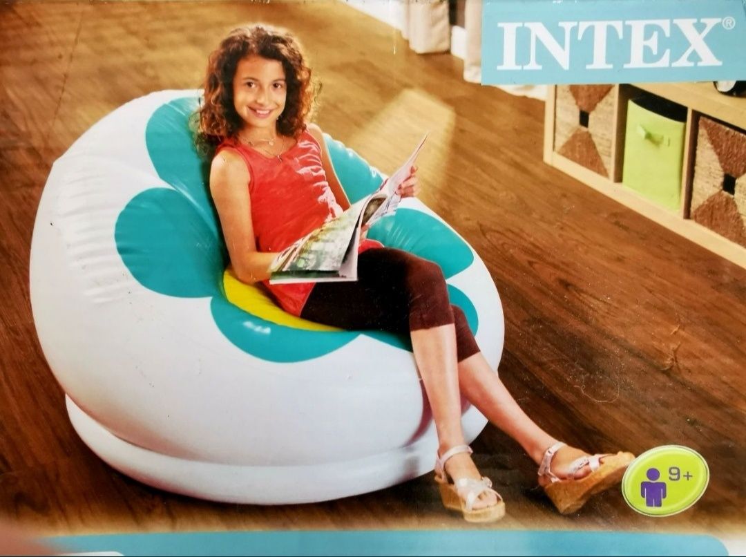 Piękny fotel dmuchany pufa dla dzieci INTEX