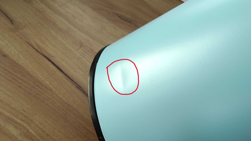 Kosz na śmieci metal Wenko 3l niebieski-wgniecenia