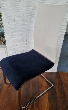 Nowoczesne krzeslo lakierowane + siedlisko welurowe
