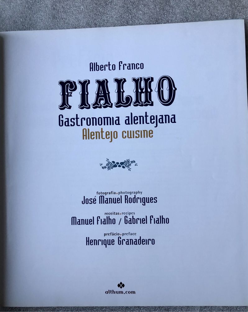 Livro- Fialho: Gastronomia alentejana / Alentejo cuisine